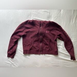 Vans maroon hooded zip up size L